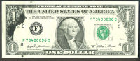 1981 $1 Federal Reserve Note, Inking Error - Gem